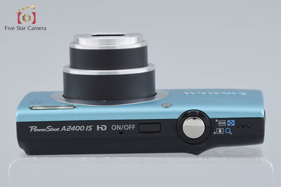 【中古】Canon キヤノン PowerShot A2400 IS ブルー コンパクトデジタルカメラ 元箱付き