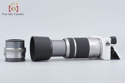【中古】SONY ソニー α6000 ILCE-6000 ダブルズームレンズキット ホワイト シャッター回数僅少 元箱付き 多言語対応