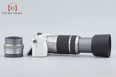 【中古】SONY ソニー α6000 ILCE-6000 ダブルズームレンズキット ホワイト シャッター回数僅少 元箱付き 多言語対応