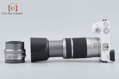 【中古】SONY ソニー α6000 ILCE-6000 ダブルズームレンズキット ホワイト シャッター回数僅少 元箱付き 多言語対応