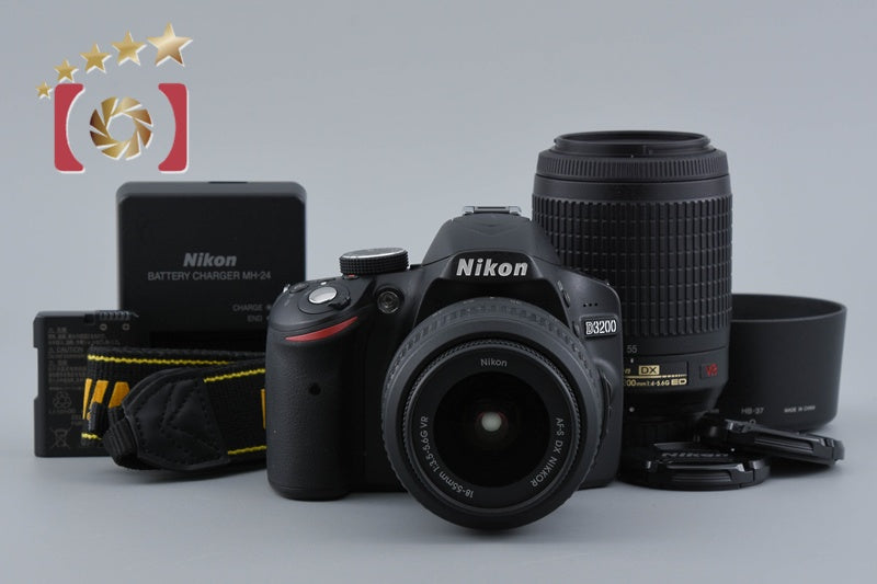 [Used] Nikon D3200 Double Zoom Kit Black