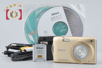 [Used] Nikon COOLPIX S3300 Sweet Gold Compact Digital Camera