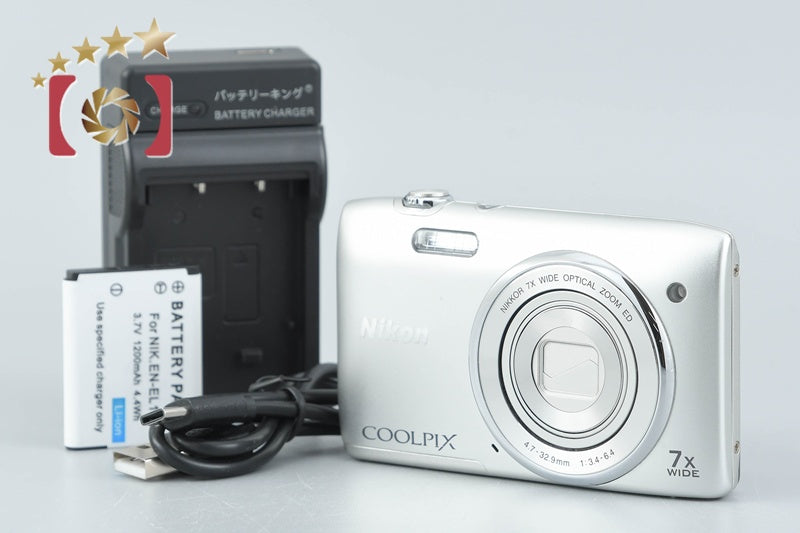 [Used] Nikon COOLPIX S3400 Crystal Silver Compact Digital Camera