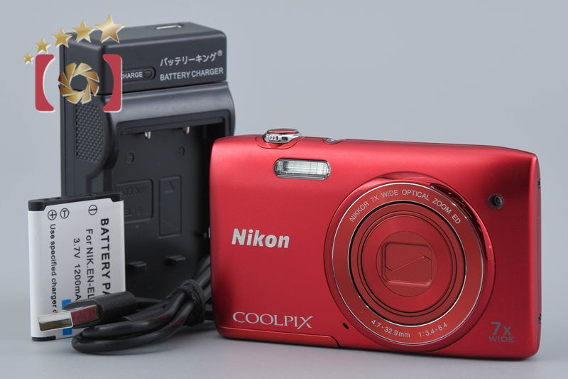 【中古】Nikon ニコン COOLPIX S3400 レッド コンパクトデジタルカメラ