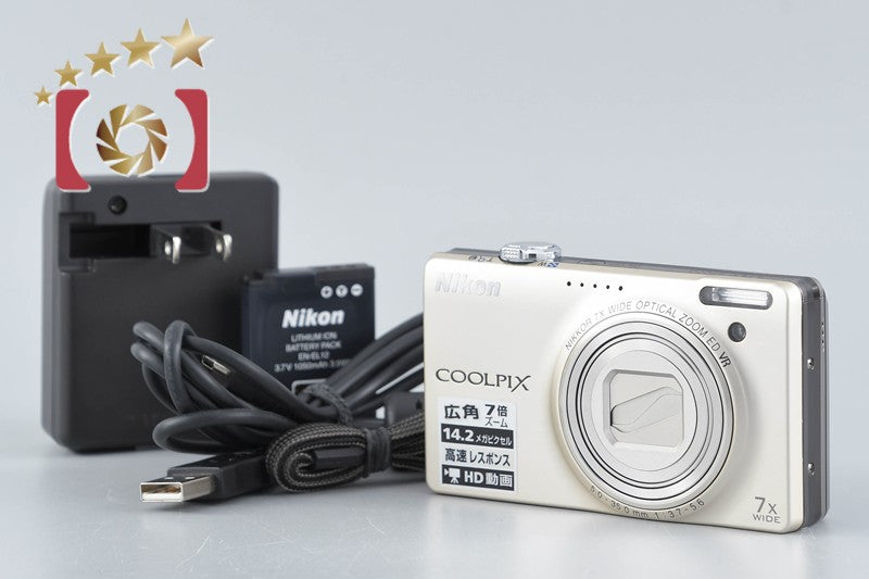 [Used] Nikon COOLPIX S6000 Champagne Silver Compact Digital Camera