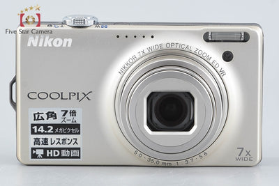 [Used] Nikon COOLPIX S6000 Champagne Silver Compact Digital Camera