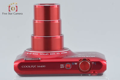 [Used] Nikon COOLPIX S6400 Glossy Red Compact Digital Camera