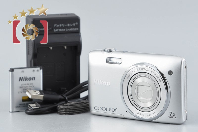 [Used] Nikon COOLPIX S3500 Crystal Silver Compact Digital Camera