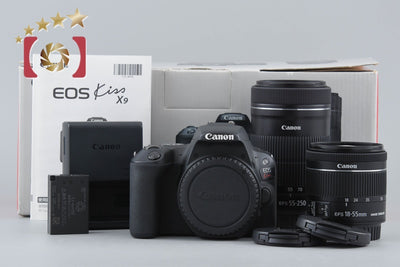 [Used] Canon EOS Kiss X9 Double Zoom Kit Black, Low Shutter Count, With Original Box