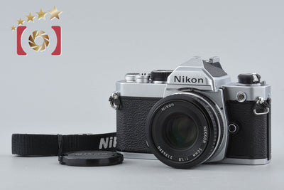[Used] Nikon FM Silver Late Model + Ai-S NIKKOR 50mm f/1.8 (no meter coupling prong)