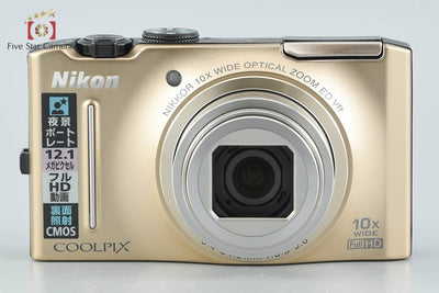 [Used] Nikon COOLPIX S8100 Precious Gold Compact Digital Camera