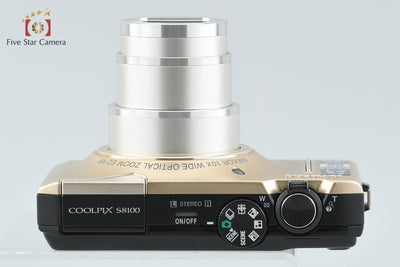 [Used] Nikon COOLPIX S8100 Precious Gold Compact Digital Camera