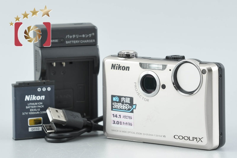 [Used] Nikon COOLPIX S1100pj Silver Compact Digital Camera