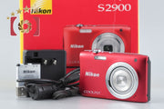 [Used] Nikon COOLPIX S2900 Red Compact Digital Camera with Original Box
