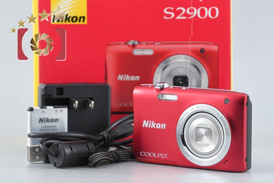 [Used] Nikon COOLPIX S2900 Red Compact Digital Camera with Original Box