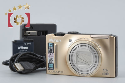 [Used] Nikon COOLPIX S8100 Precious Gold Compact Digital Camera