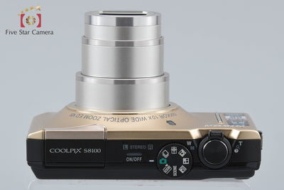 [Used] Nikon COOLPIX S8100 Precious Gold Compact Digital Camera