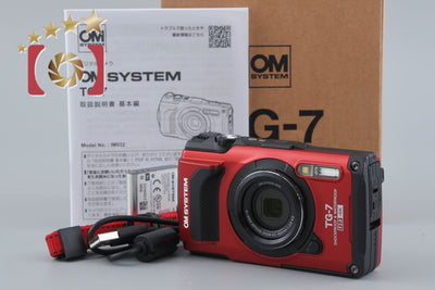 【Used】OM SYSTEM (OLYMPUS) OM System TOUGH TG-7 Red Compact Digital Camera with Original Box