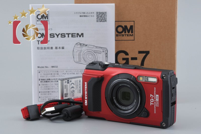 【中古】OM SYSTEM (OLYMPUS) オーエム システム TOUGH TG-7 レッド コンパクトデジタルカメラ 元箱付き