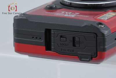 【Used】OM SYSTEM (OLYMPUS) OM System TOUGH TG-7 Red Compact Digital Camera with Original Box