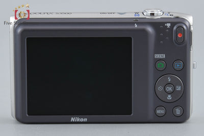 [Used] Nikon COOLPIX S3500 Crystal Silver Compact Digital Camera