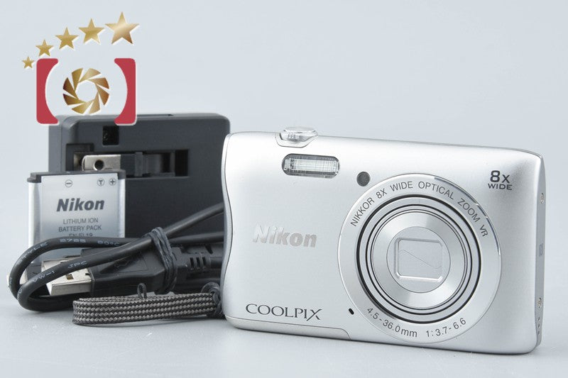 [Used] Nikon COOLPIX S3700 Silver Compact Digital Camera