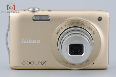 [Used] Nikon COOLPIX S3300 Sweet Gold Compact Digital Camera
