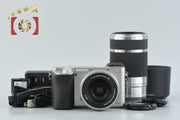 【中古】SONY ソニー α6000 ILCE-6000 ダブルズームレンズキット シルバー シャッター回数僅少 多言語対応