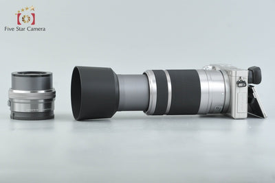 【中古】SONY ソニー α6000 ILCE-6000 ダブルズームレンズキット シルバー シャッター回数僅少 多言語対応