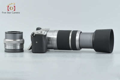 【中古】SONY ソニー α6000 ILCE-6000 ダブルズームレンズキット シルバー シャッター回数僅少 多言語対応