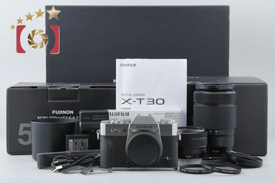 【中古】FUJIFILM 富士フイルム X-T30 ダブルズームレンズキット シルバー 元箱付き