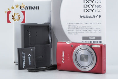 【中古】Canon キヤノン IXY 160 レッド コンパクトデジタルカメラ 元箱付き