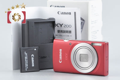 【中古】Canon キヤノン IXY 200 レッド コンパクトデジタルカメラ 元箱付き