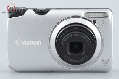 【中古】Canon キヤノン PowerShot A3300 IS シルバー コンパクトデジタルカメラ 元箱付き
