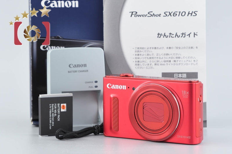 [Used] Canon PowerShot SX610 HS Red Compact Digital Camera with Original Box