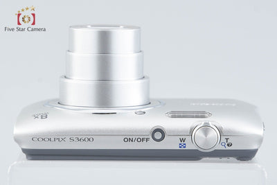 [Used] Nikon COOLPIX S3600 Crystal Silver Compact Digital Camera with Original Box