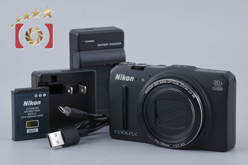 [Used] Nikon COOLPIX S9700 Precious Black Compact Digital Camera