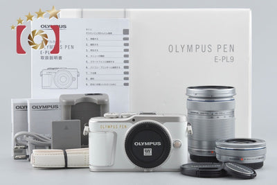 【中古】OLYMPUS オリンパス PEN E-PL9 ホワイト EZ ダブルズームキット シャッター回数僅少 元箱付き
