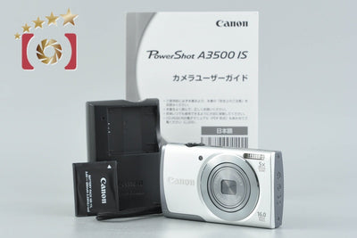 【中古】Canon キヤノン PowerShot A3500 IS シルバー コンパクトデジタルカメラ