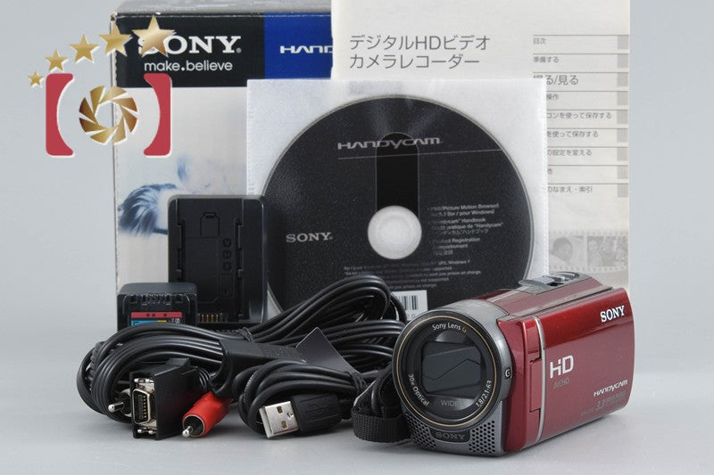 【中古】SONY ソニー ハンディカム HDR-CX180 レッド ビデオカメラ 元箱付き