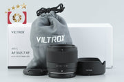 【中古】VILTROX ビルトロックス AF 35mm f/1.7 STM ASPH ED IF 富士フイルム Xマウント用 元箱付き