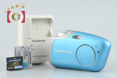 【中古】OLYMPUS オリンパス μ-mini DIGITAL クリスタルブルー コンパクトデジタルカメラ