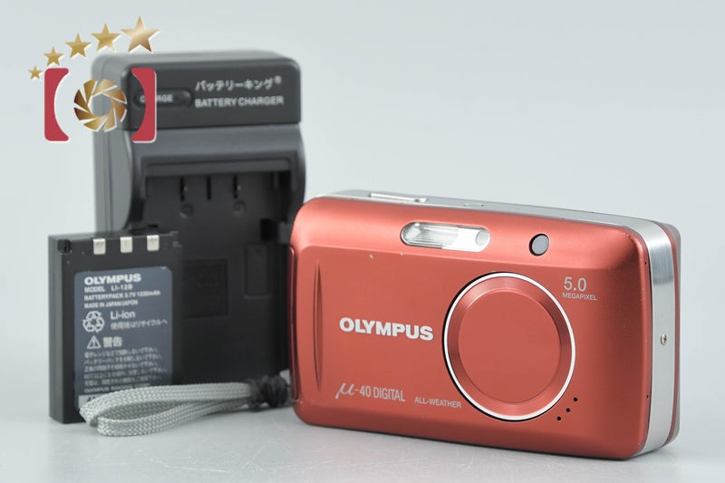 [Used] OLYMPUS Olympus μ-40 DIGITAL Red Moon Compact Digital Camera