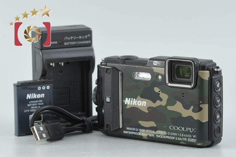 [Used] Nikon COOLPIX AW130 Camouflage Green Compact Digital Camera
