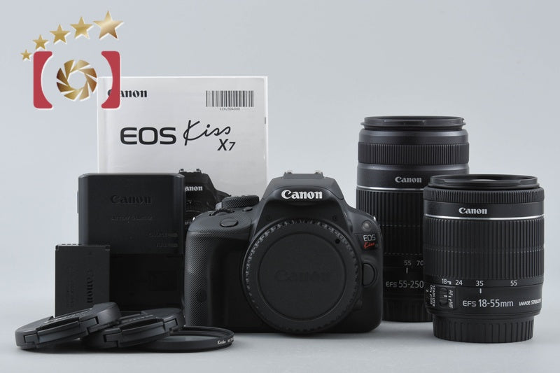 Used: Canon EOS Kiss X7 Double Zoom Kit, Very Low Shutter Count