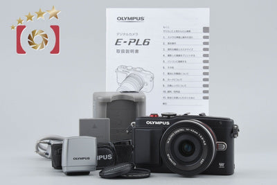 【中古】OLYMPUS オリンパス PEN Lite E-PL6 14-42mm EZ レンズキット ブラック シャッター回数僅少