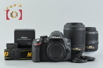 【中古】Nikon ニコン D3200 ダブルズームキット ブラック シャッター回数僅少