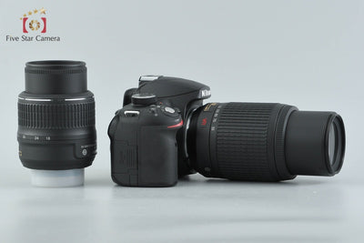【中古】Nikon ニコン D3200 ダブルズームキット ブラック シャッター回数僅少
