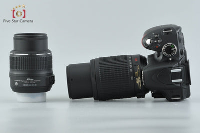 【中古】Nikon ニコン D3200 ダブルズームキット ブラック シャッター回数僅少
