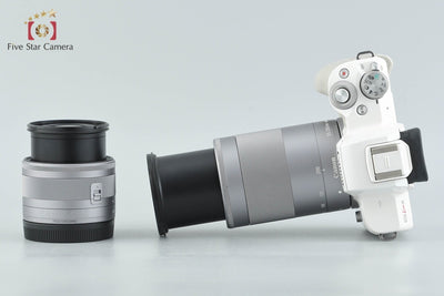 【中古】Canon キヤノン EOS Kiss M ダブルズームキット ホワイト